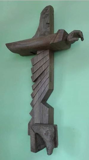 Detalles de la escultura Cristo de los Fractales, obra de IBO escultor